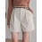Women'S High-Waisted Straight Pants Shorts with Slant Pockets and Pleats, Solid Color, Woven Polyester, All-Season
