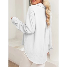 Women's Button Down Shirts Long Sleeve Oversized Work Office Dress Shirt
